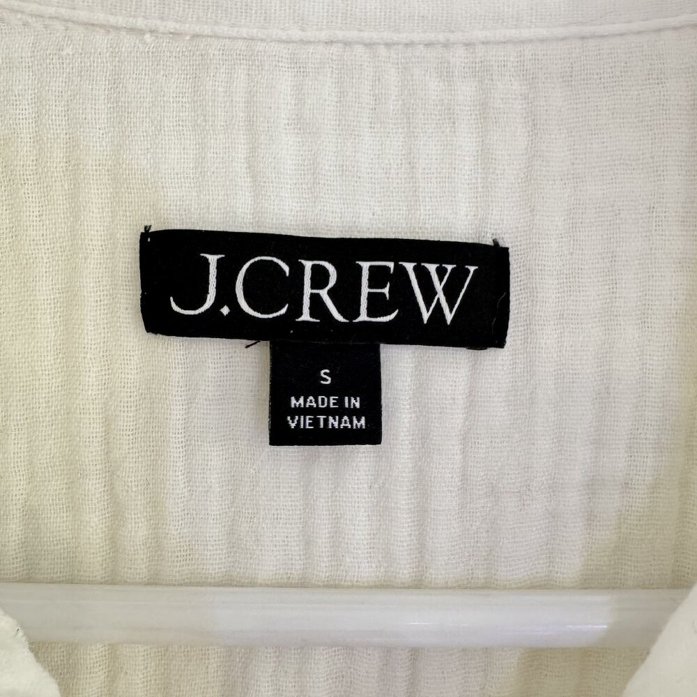 J. Crew Women's White Fresco Soft Gauze Long Sleeve Size S - Picture 5 of 11